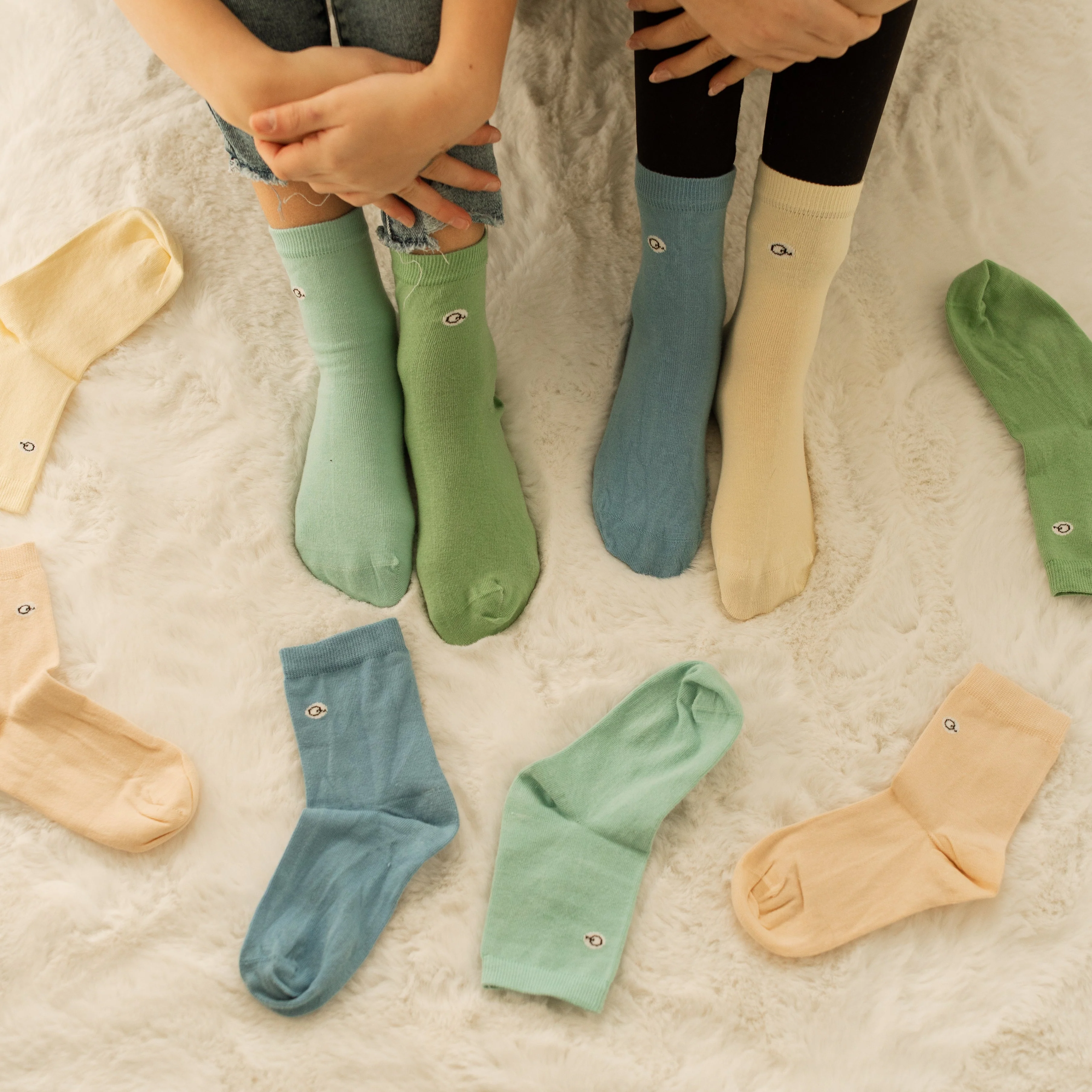 Organic Pastels Kids Socks (5 pairs) - 98% Organic Cotton - Image 4