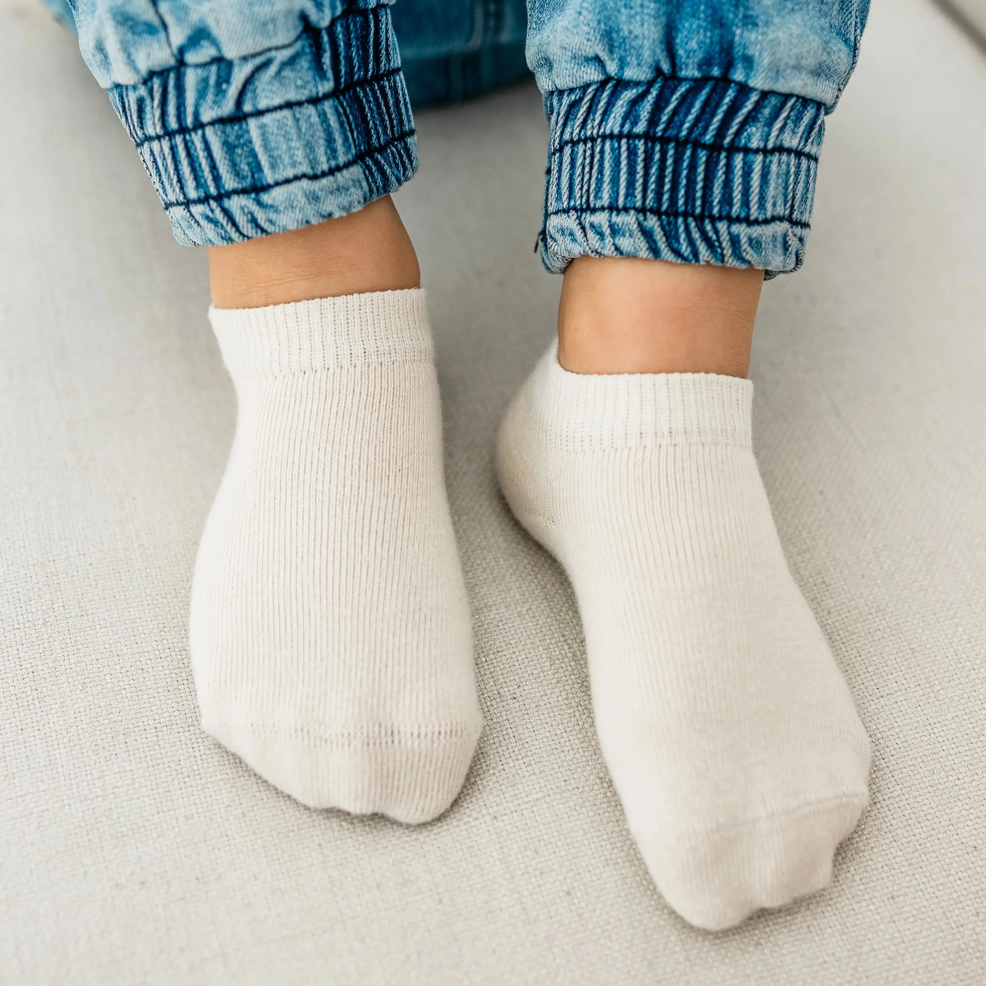 Pure (no dye) Kids' Ankle Socks  - 98% Organic Cotton - Image 3