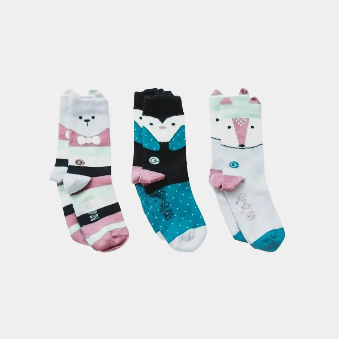 Mixed Patterns Kids Socks (3-pack) - 98% Organic Cotton - Image 32