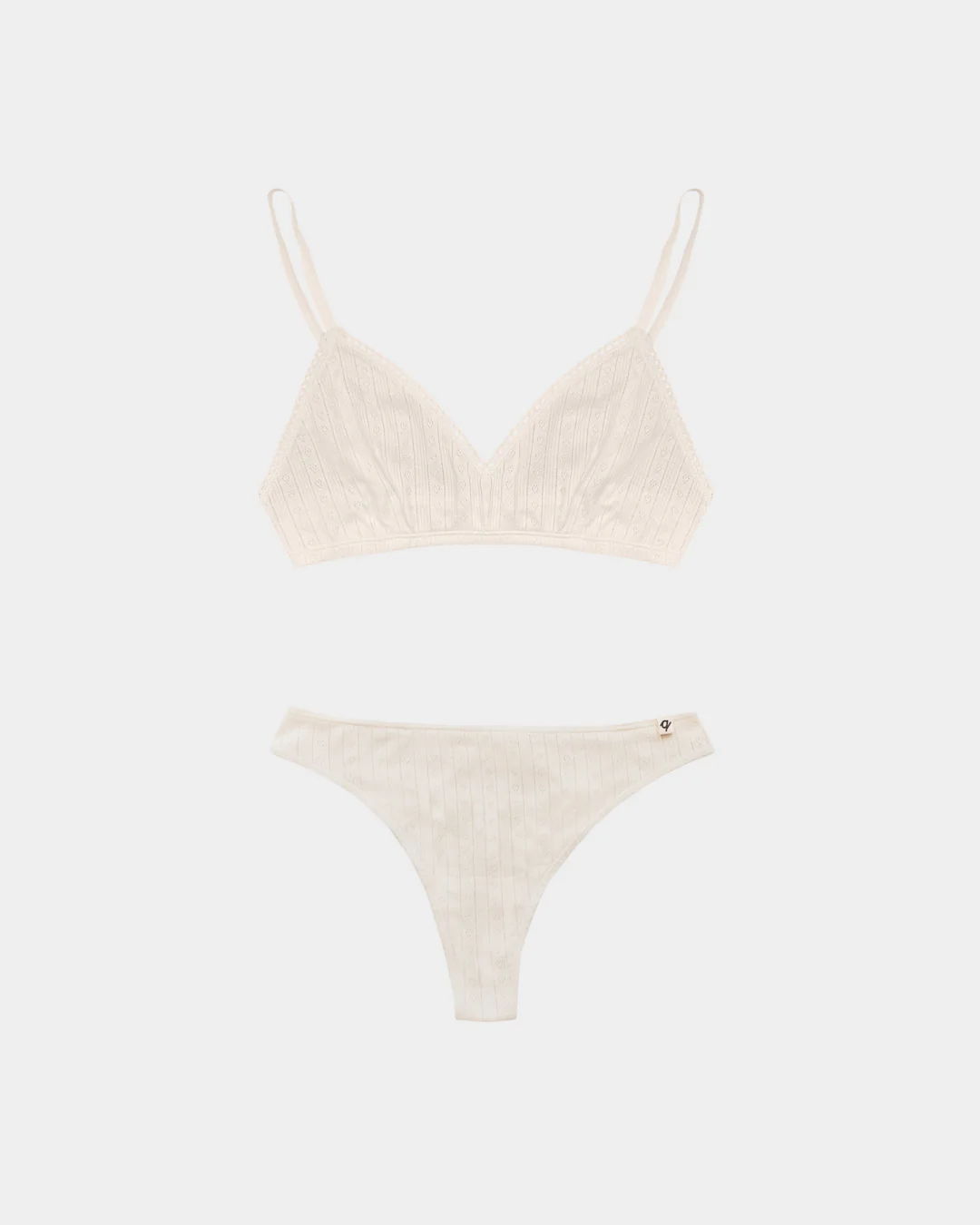 Pure (no dye) Pointelle Bra & Thong Set (2 Pack) - 100% Organic Cotton - Image 5