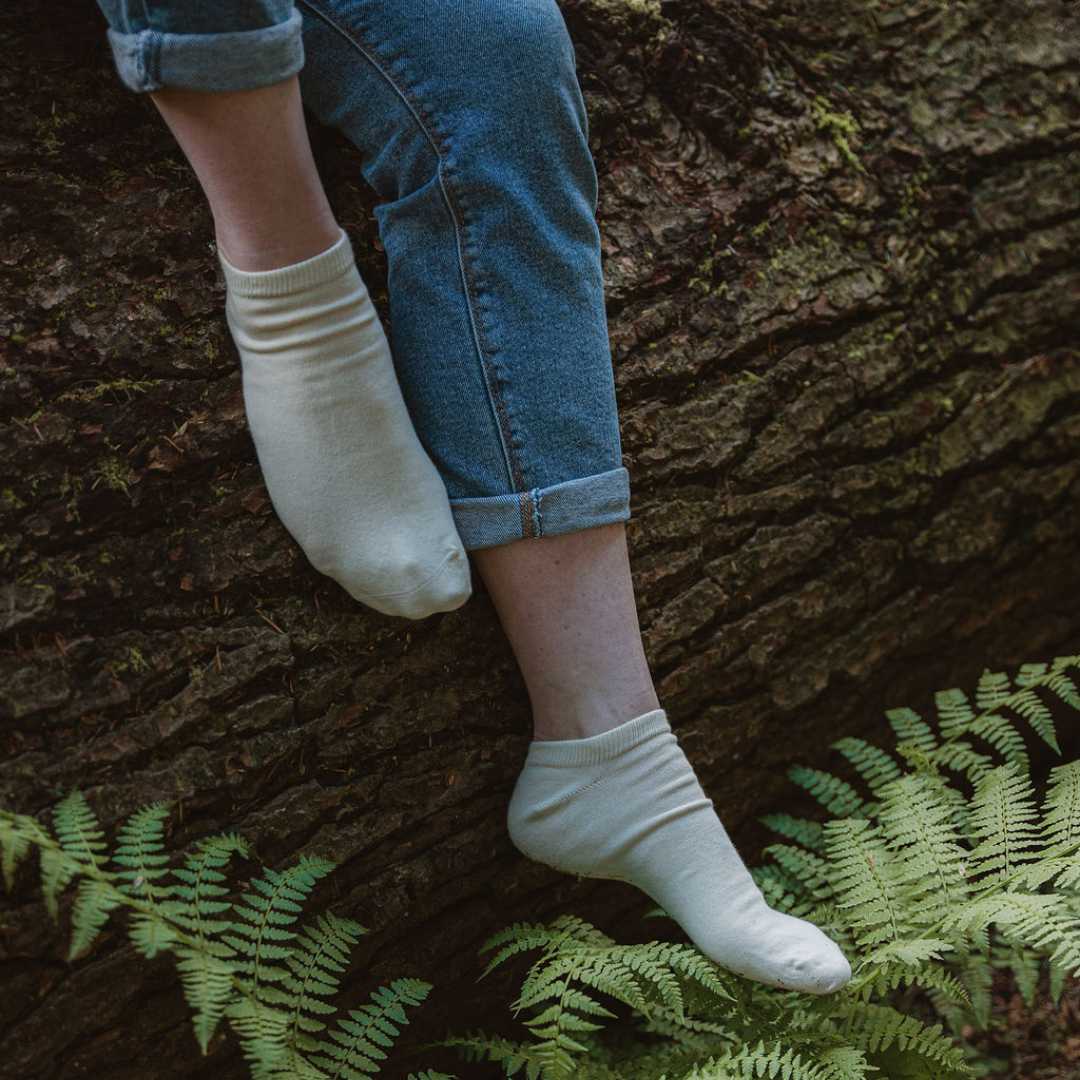 Pure Organic (no dye) Lightweight Adult Ankle Socks - 98% Organic Cotton - Image 6