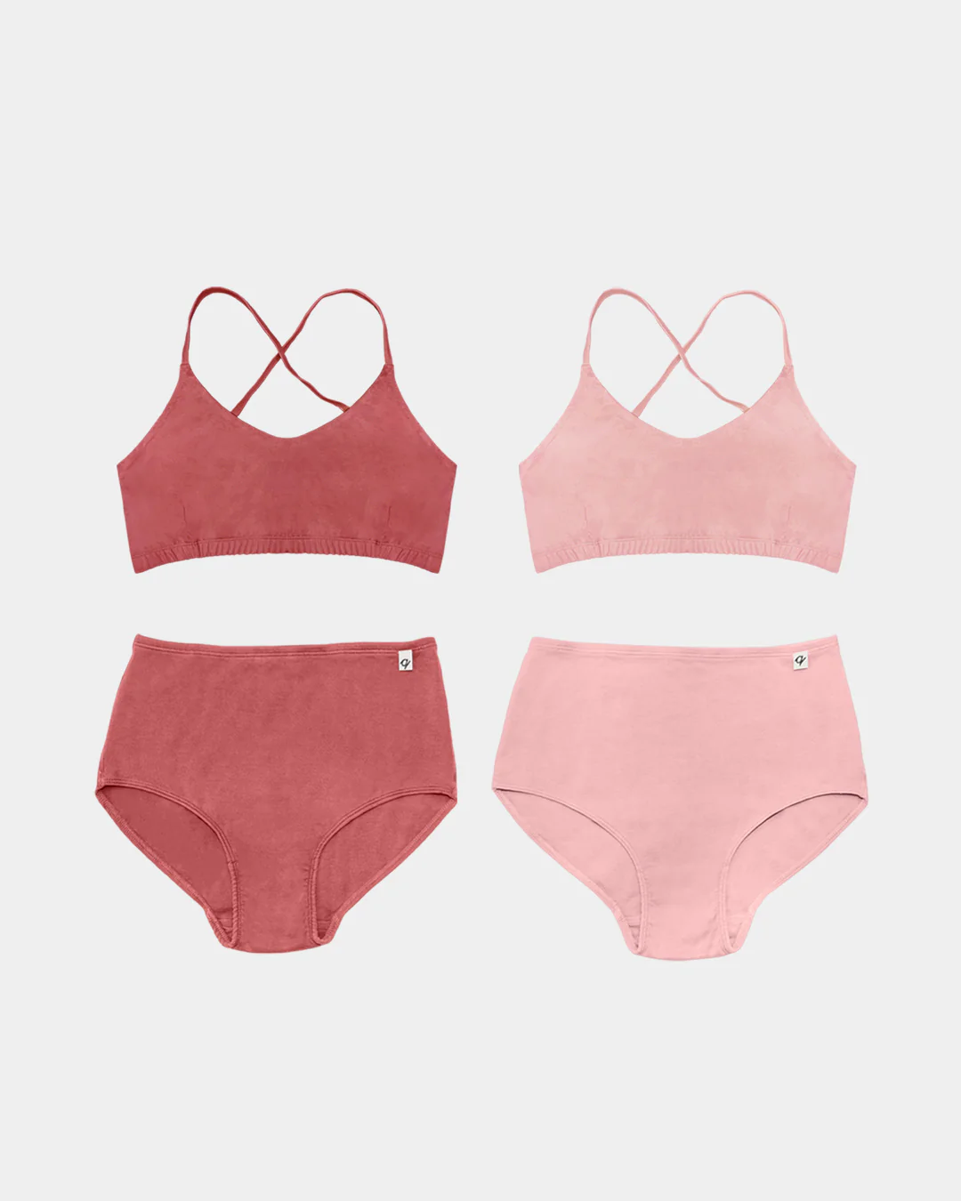 Women's Classic Briefs & Bralette Set - Natural, Plant Dyes (4 Pack) - 100% Organic Cotton - Image 12