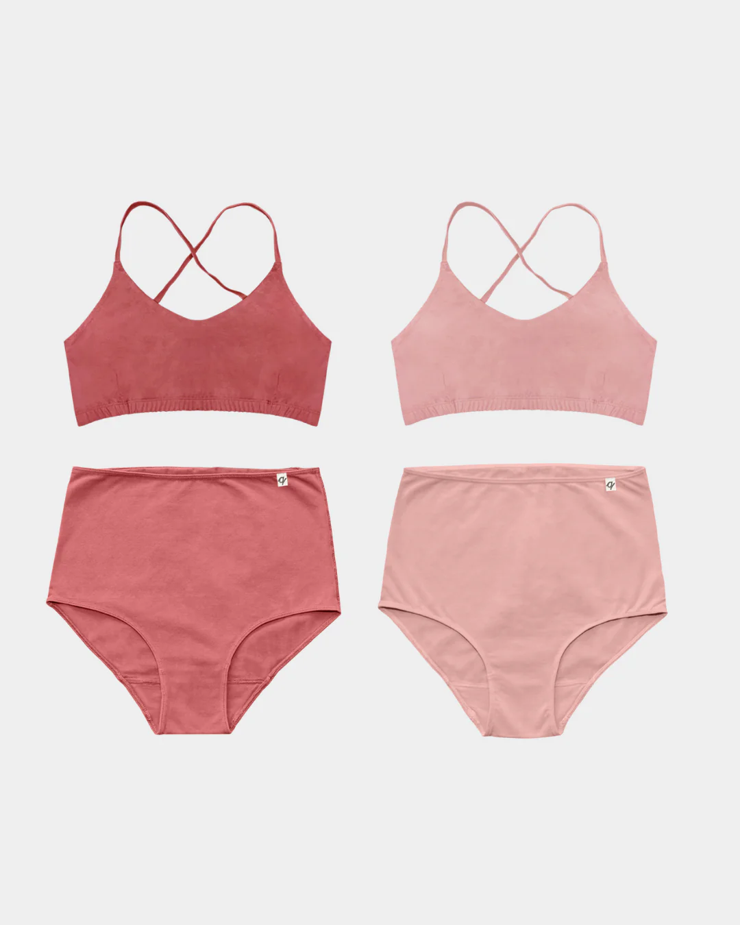 Women's High Waist Briefs & Bralette Set (4 Pack) - Natural, Plant Dyes - 100% Organic Cotton - Image 9