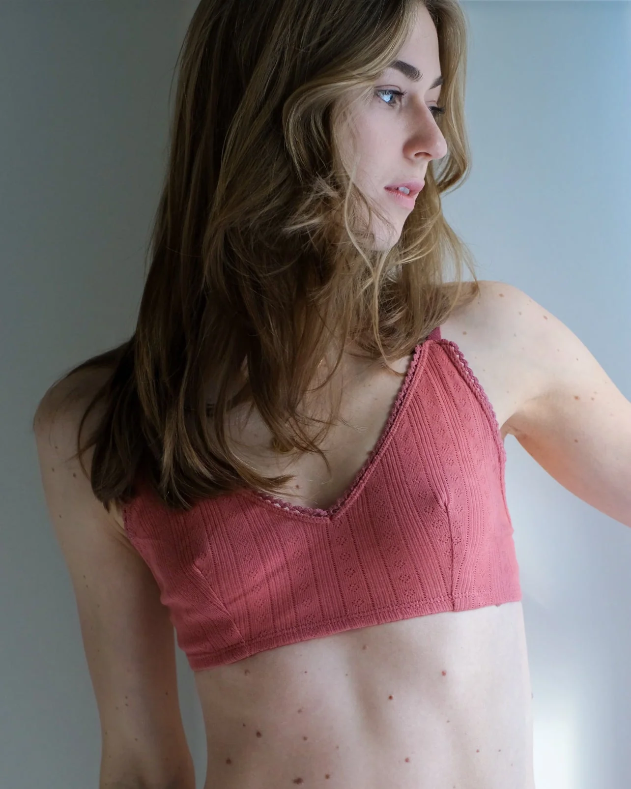 Women's Pointelle Bra - Natural, Plant Dyes - 100% Organic Cotton (2 pack) - Image 7
